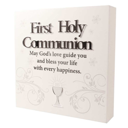 Picture of BLOCK ART WOOD PLAQUE HOLY COMMUNION
